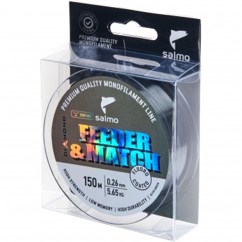 Леска монофильная SALMO DIAMOND FEEDER & MATCH FLUORO COATED Olive Green 150/026